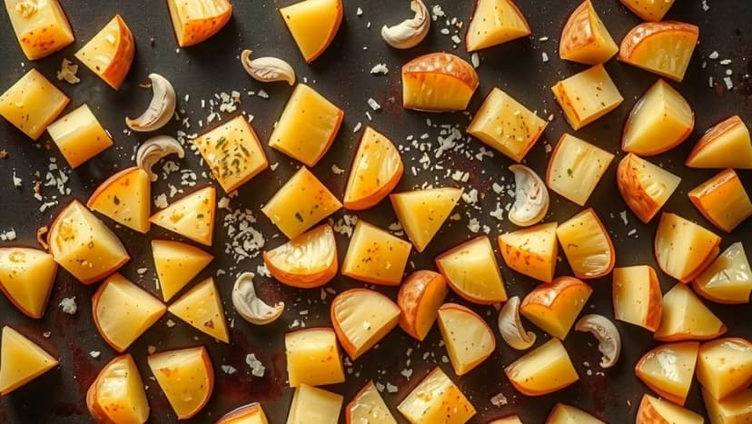 Potatis i ugn med vitlök och parmesan